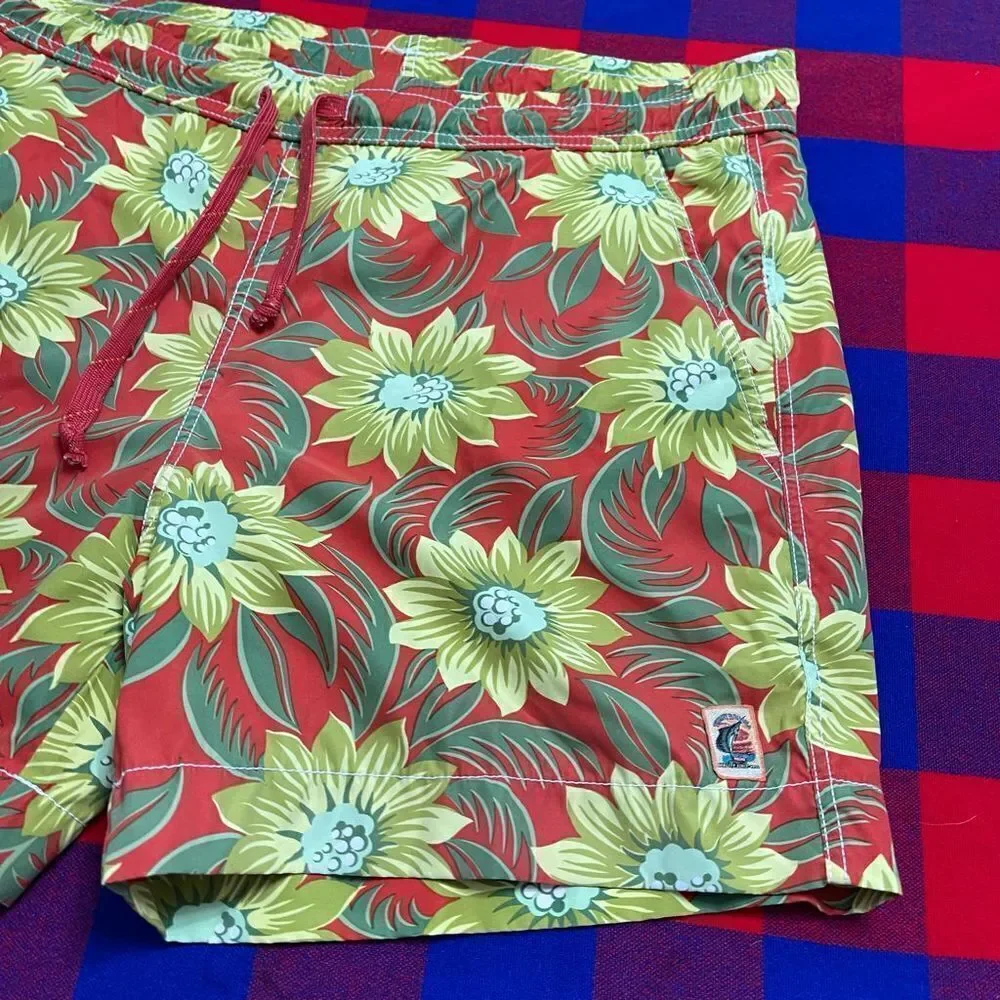 Tommy Bahama Floral Hawaiian Mesh Lined Swim Trunks Size Medium